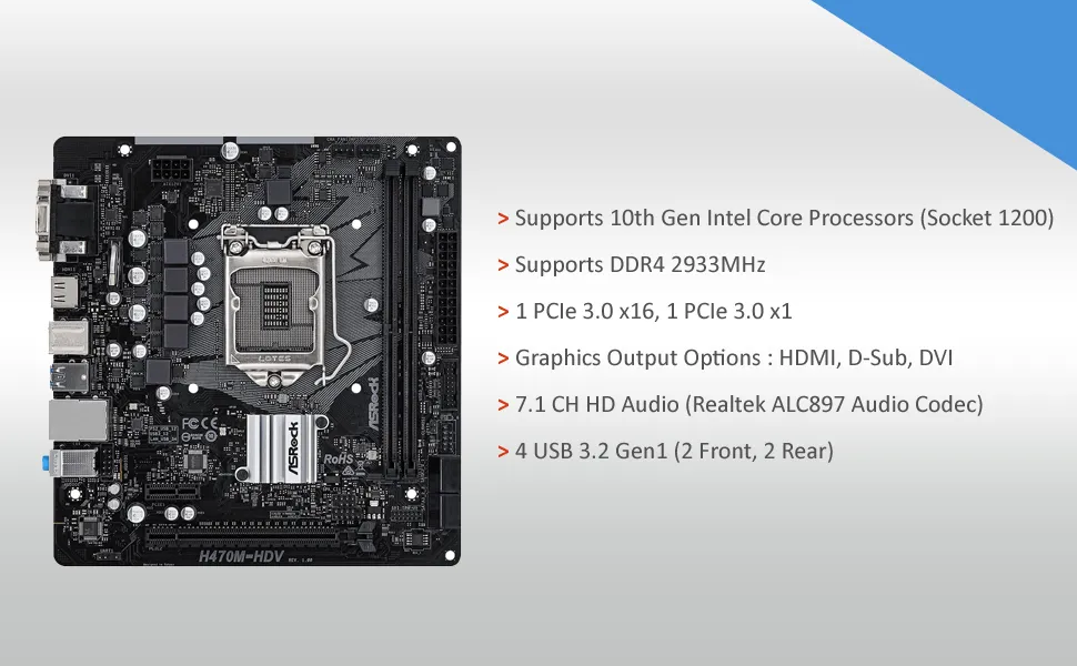 ASRock H470M-HDV Intel Motherboard overview 4