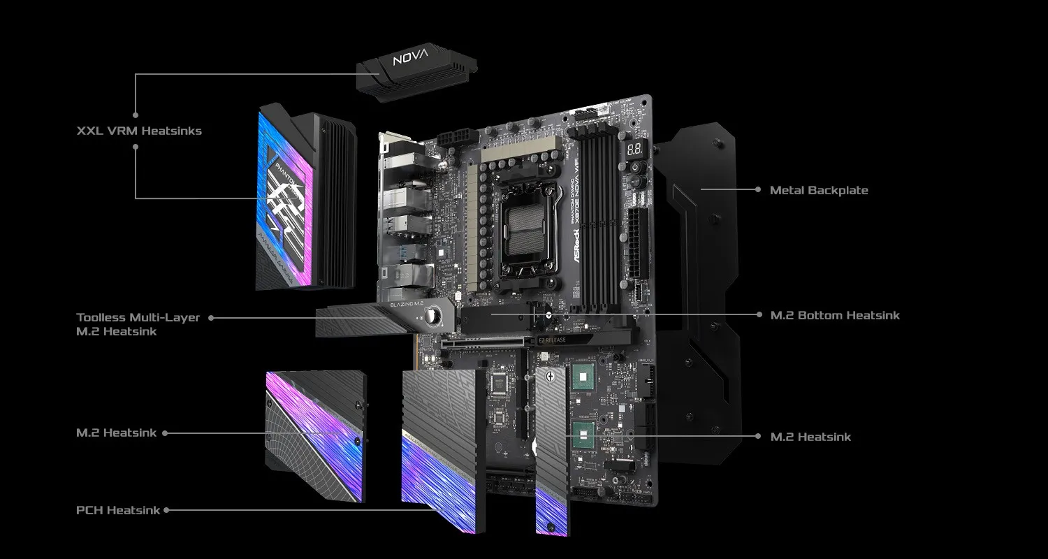 ASRock Phantom Gaming X870E Nova WiFi AM5 ATX Motherboard overview 12