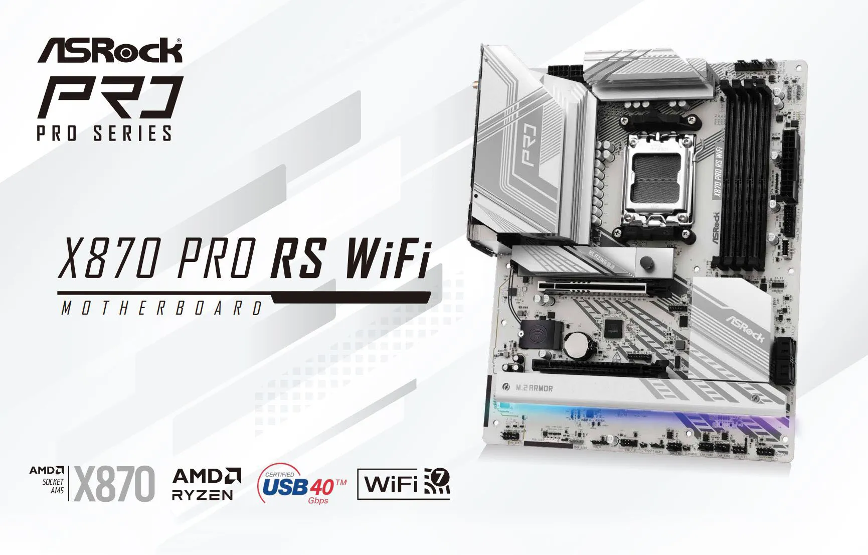 ASRock X870 Pro RS WIFI ATX DDR5 Motherboard overview 1