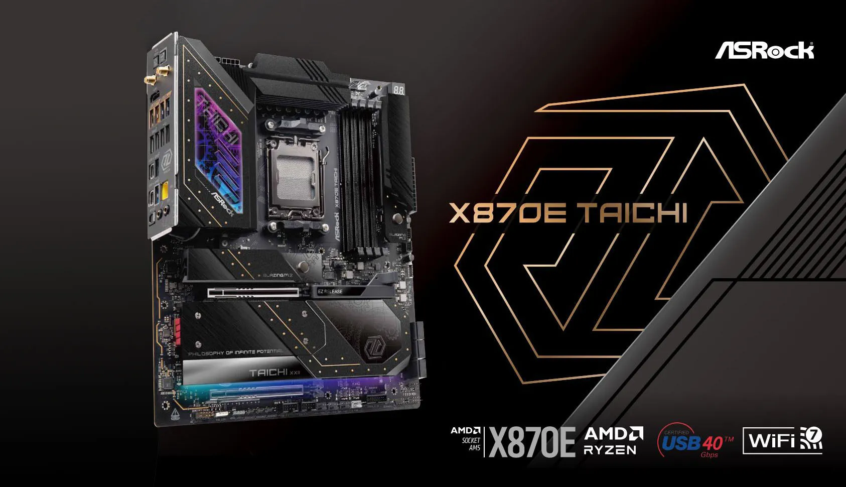 ASRock X870E Taichi DDR5 E-ATX Motherboard overview 1