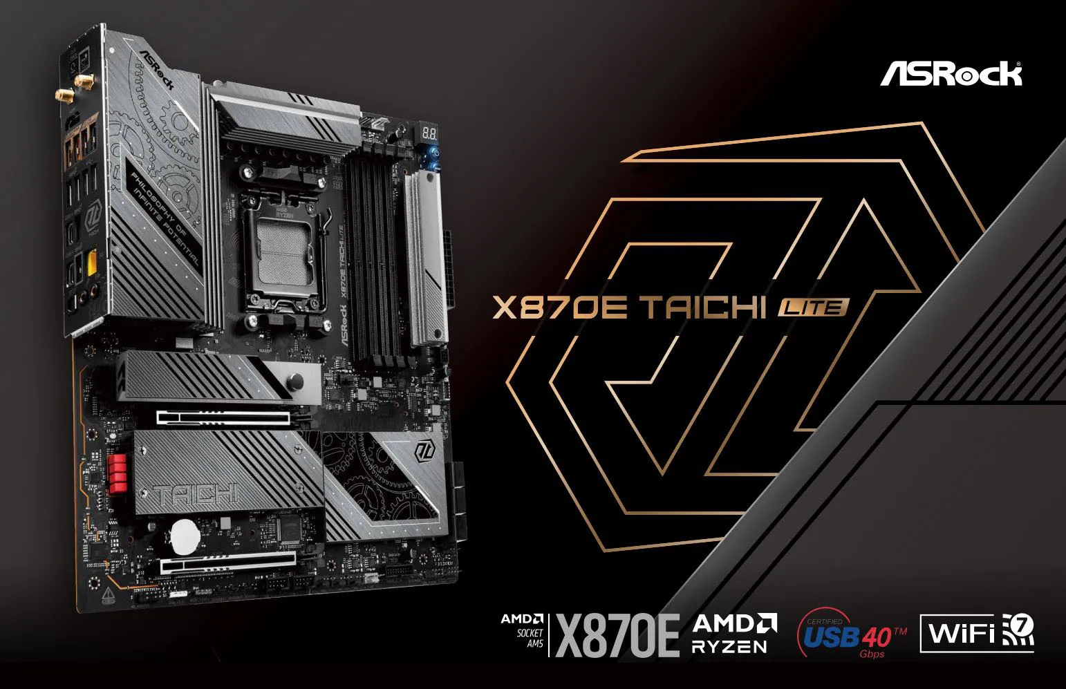 ASRock X870E Taichi Lite DDR5 EATX Motherboard overview 1