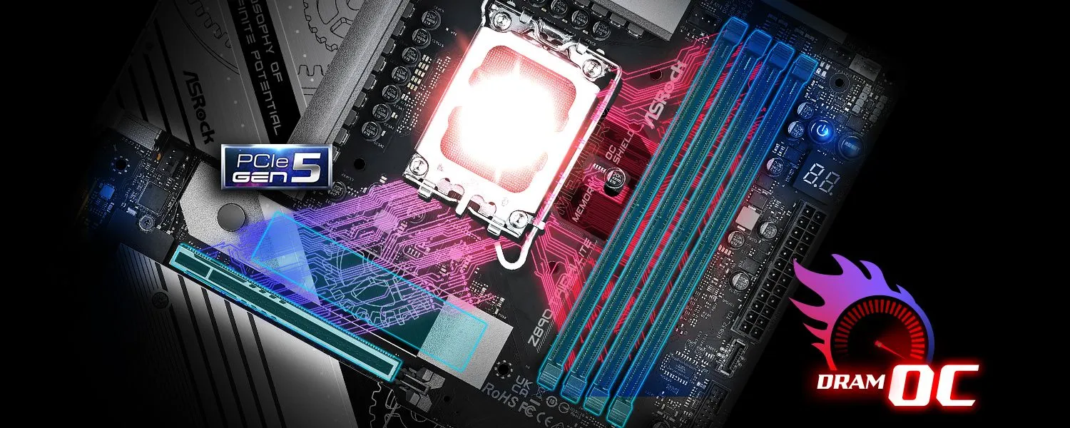 ASRock Z890 Taichi Lite Intel Core Ultra LGA1851 DDR5 RL-ILM WiFi 7 ATX Motherboard overview 4