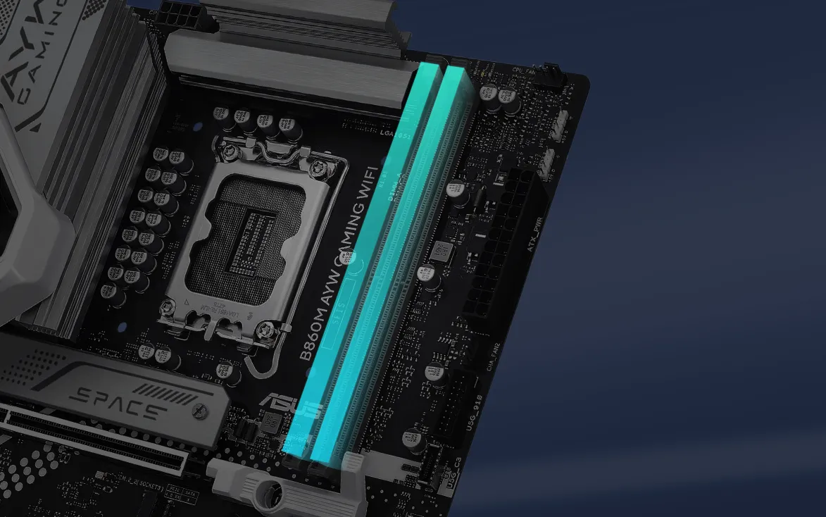 ASUS B860M AYW Gaming Wifi DDR5 Intel Motherboard overview 2