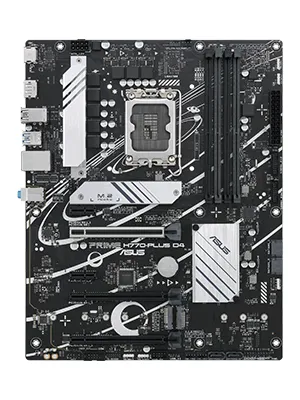 ASUS Prime H770-PLUS D4 Intel H770 (13th, 14th and 12th Gen) LGA 1700 ATX Motherboard with PCIe 5.0, 3xPCIe 4.0 M.2 Slots,DDR4,2.5Gb LAN,DisplayPort, HDMI,USB 3.2 Gen 2 Type-C,Thunderbolt™ (USB4®) Support overview 1