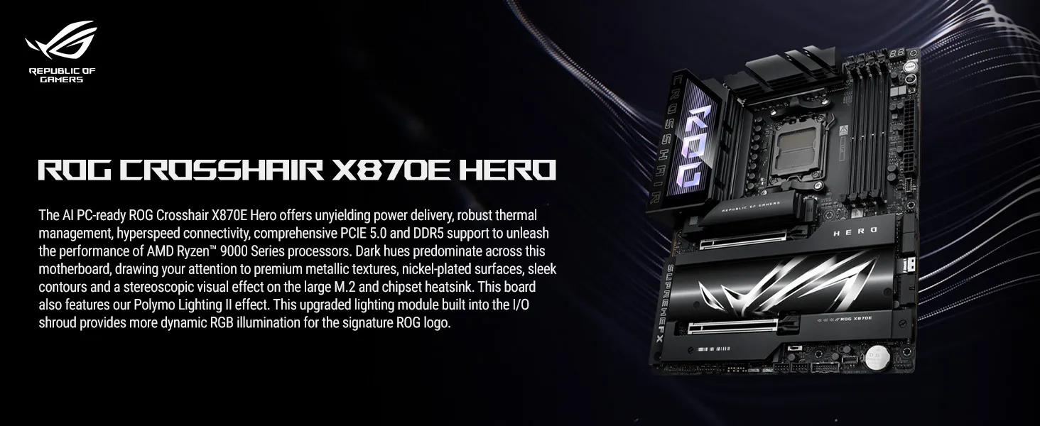 ASUS ROG CROSSHAIR X870E HERO Motherboard overview 1