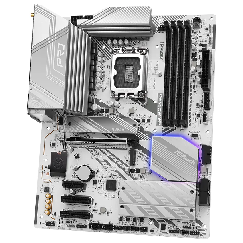 Asrock Z890 Pro RS WIFI DDR5 Intel LGA 1851 ATX Motherboard White overview 6