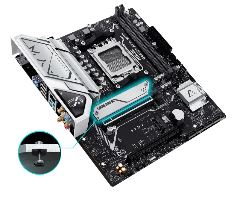 Asus B650M-AYW WIFI mATX AMD AM5 Motherboard overview 3