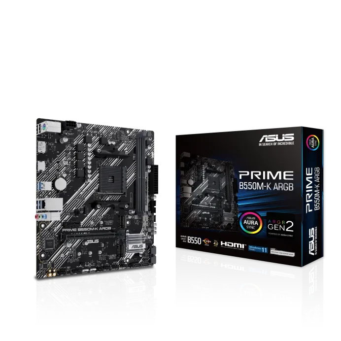 Asus Prime B550M-K ARGB M-ATX Motherboard overview 1