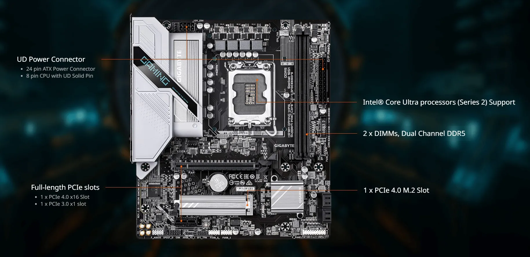 GIGABYTE H810M GAMING WIFI6 Intel Core Ultra (Series 2) LGA 1851 Motherboard overview 1