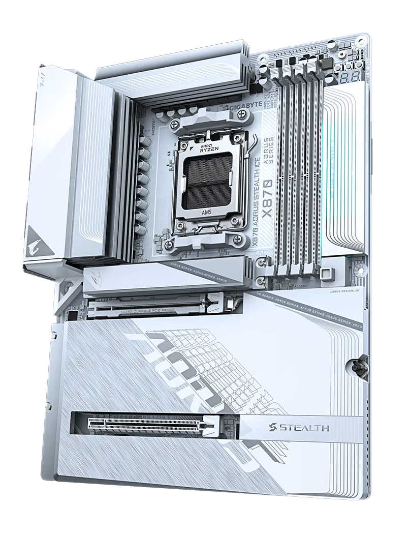GIGABYTE X870 AORUS Stealth ICE AMD AM5 Motherboard overview 2