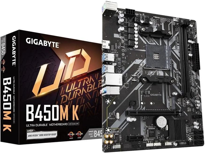 Gigabyte B450M K (rev. 2.0) (Socket AM4/B450/DDR4/Micro ATX) Motherboard overview 1