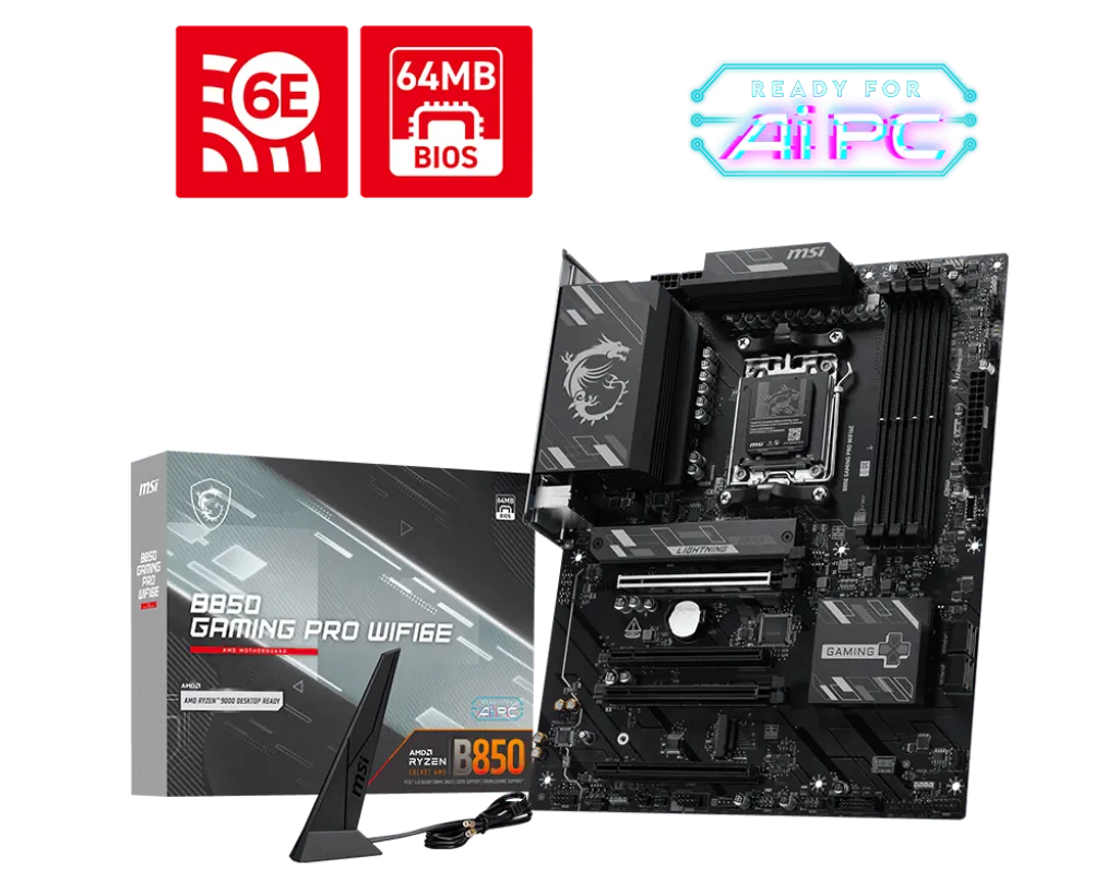 MSI B850 GAMING PRO WIFI6E AMD Motherboard overview 1