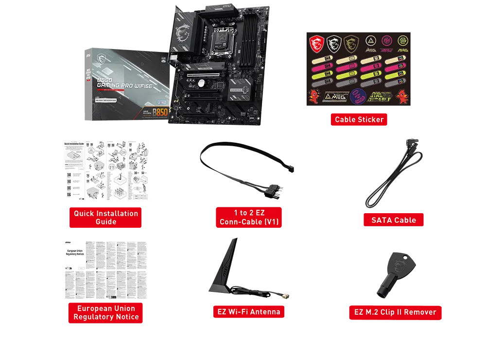 MSI B850 GAMING PRO WIFI6E AMD Motherboard overview 3