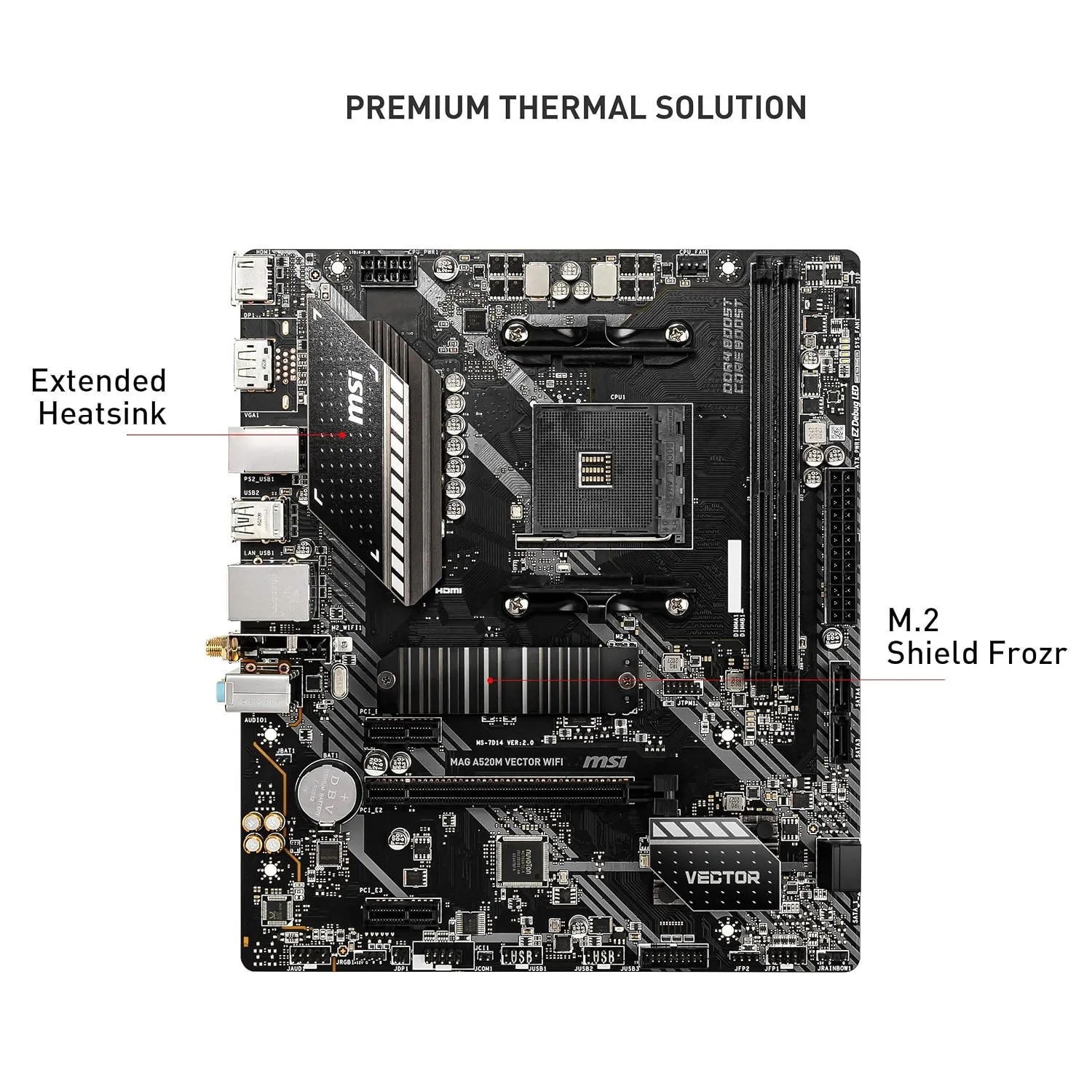 MSI MAG A520M VECTOR WIFI AM4 Micro-ATX Motherboard overview 1