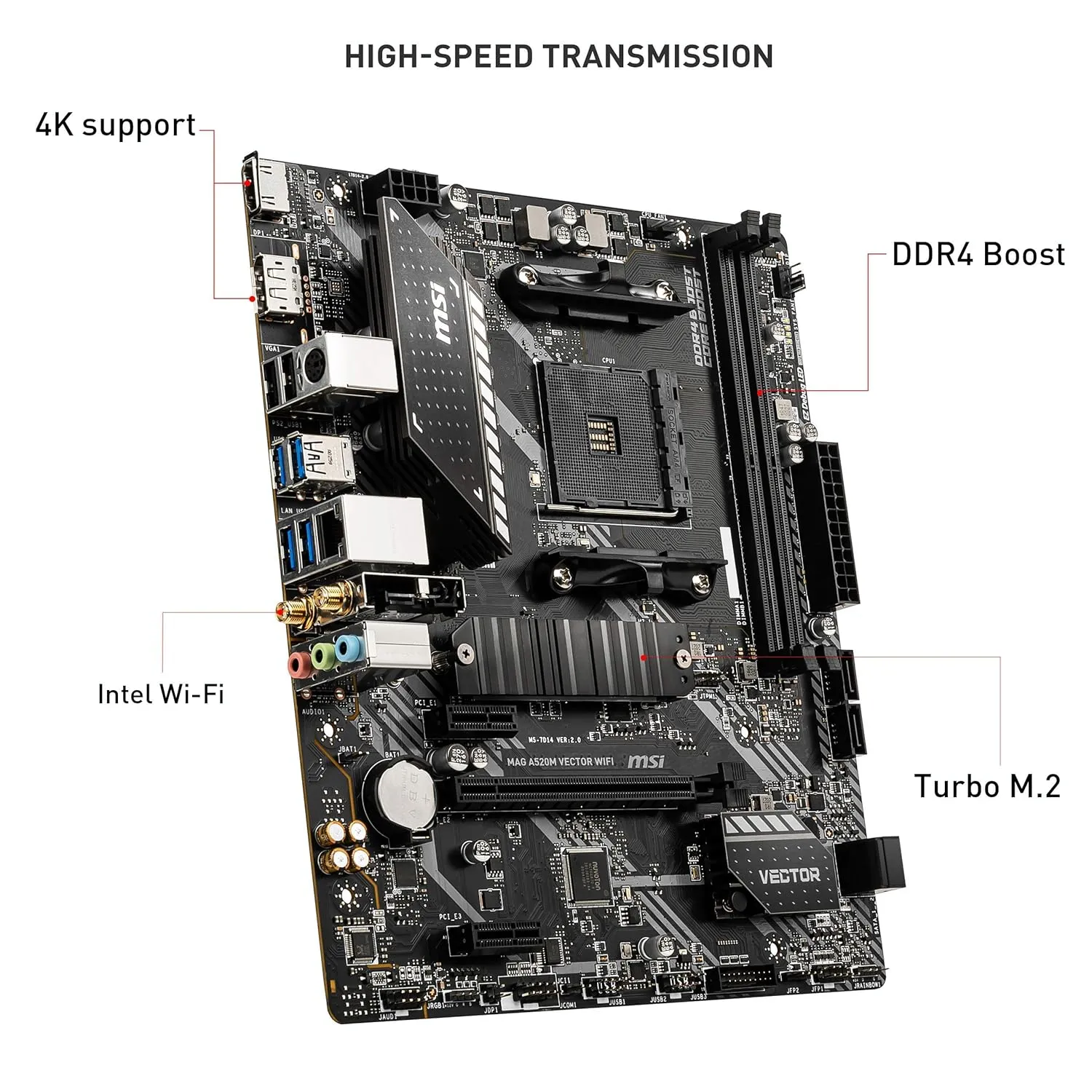 MSI MAG A520M VECTOR WIFI AM4 Micro-ATX Motherboard overview 3