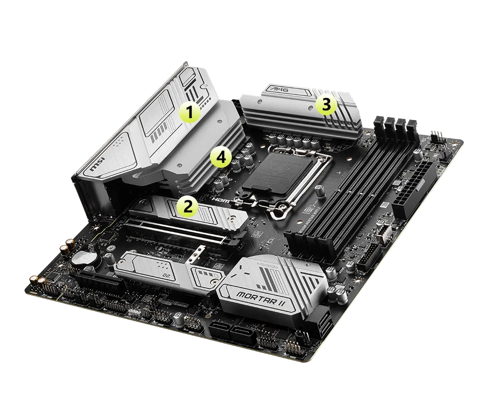 MSI MAG B760M Mortar Wifi II Intel Motherboard Supports Intel 12th , 13th & 14th Gen Processors overview 1