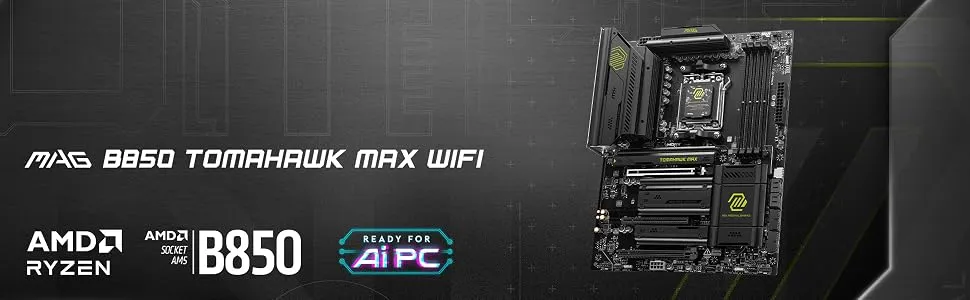 MSI MAG B850 TOMAHAWK MAX WIFI Motherboard overview 1