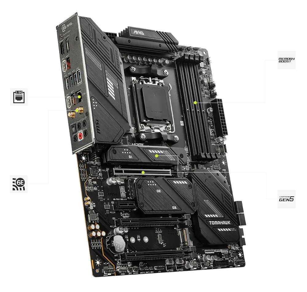 MSI MAG X670E Tomahawk WiFi DDR5 Gaming Motherboard overview 1