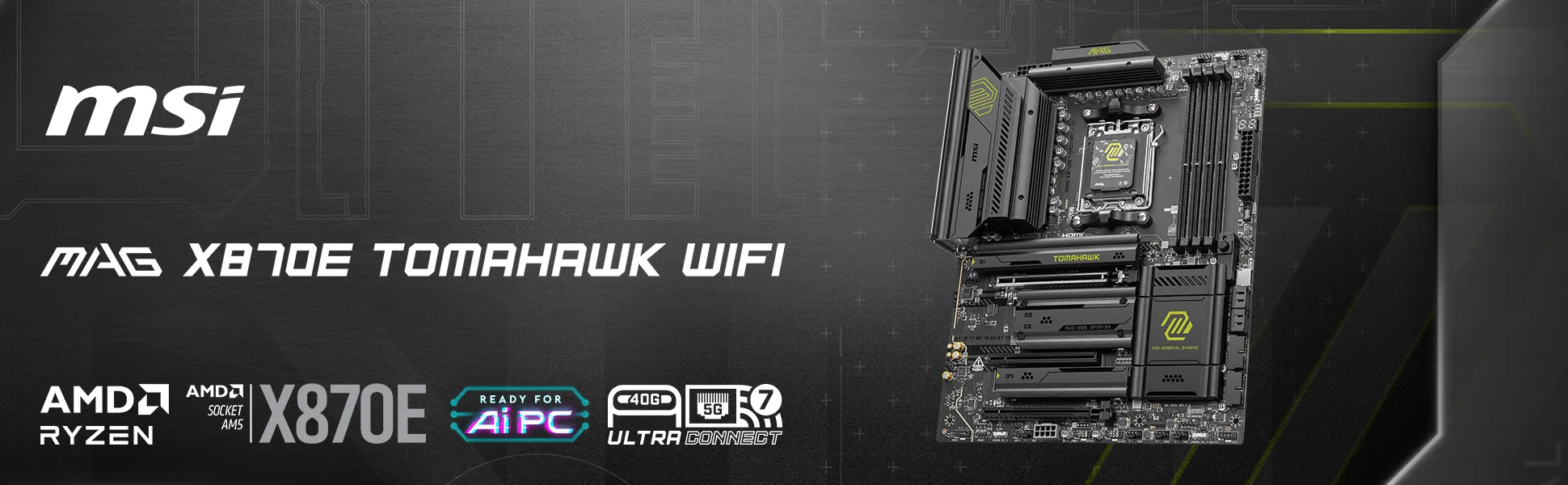 MSI MAG X870E Tomahawk WIFI AM5 ATX Motherboard overview 1