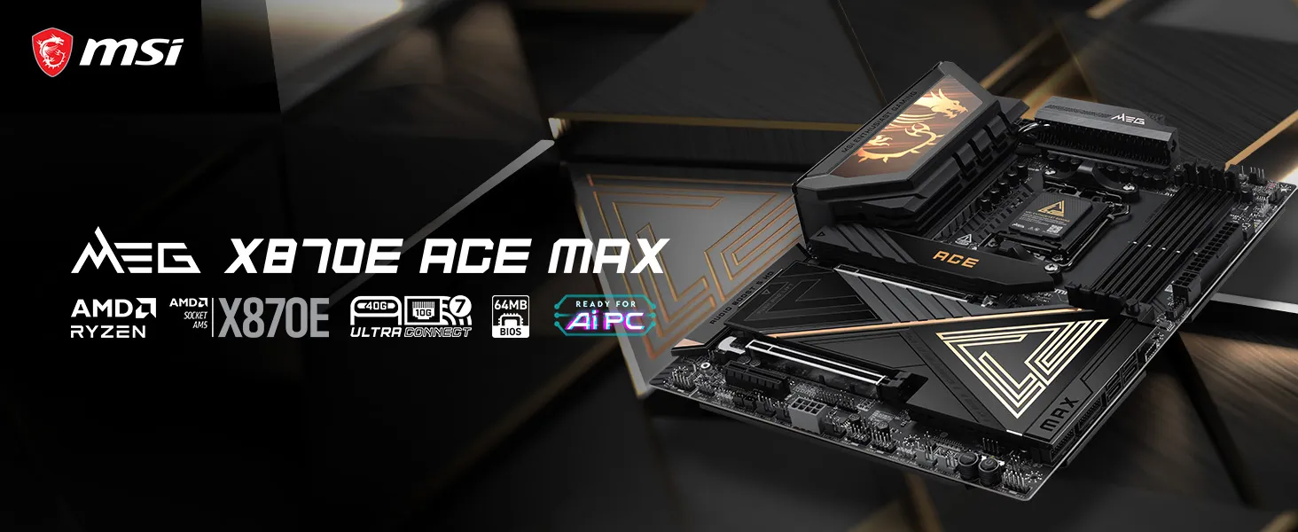 MSI MEG X870E ACE MAX AM5 ATX Motherboard overview 1