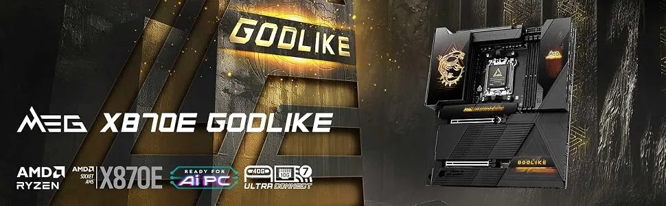 MSI MEG X870E Godlike AM5 E-Atx Motherboard overview 1