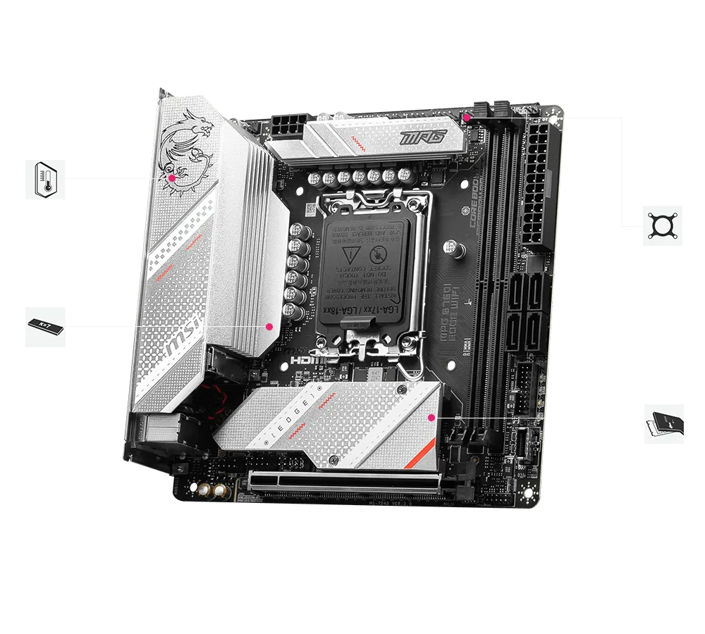 MSI MPG B760I EDGE WIFI LGA 1700 DDR5 Mini ITX Motherboard Supports Intel 12th , 13th & 14th Gen Processors overview 1