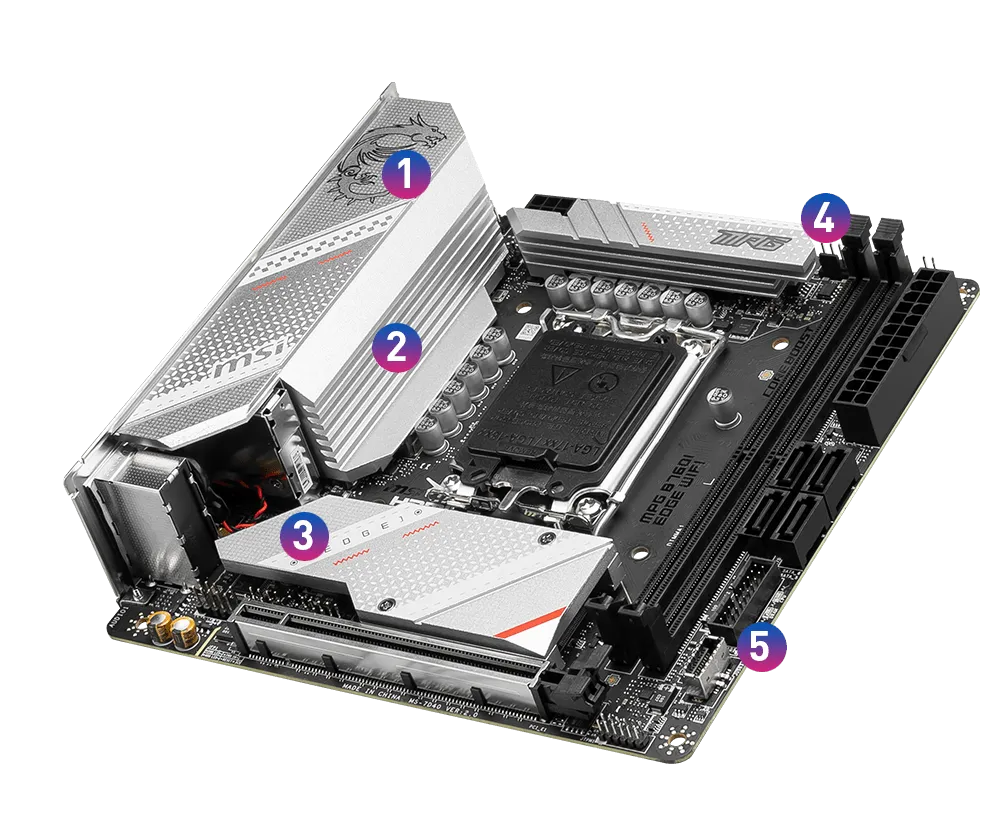MSI MPG B760I EDGE WIFI LGA 1700 DDR5 Mini ITX Motherboard Supports Intel 12th , 13th & 14th Gen Processors overview 2