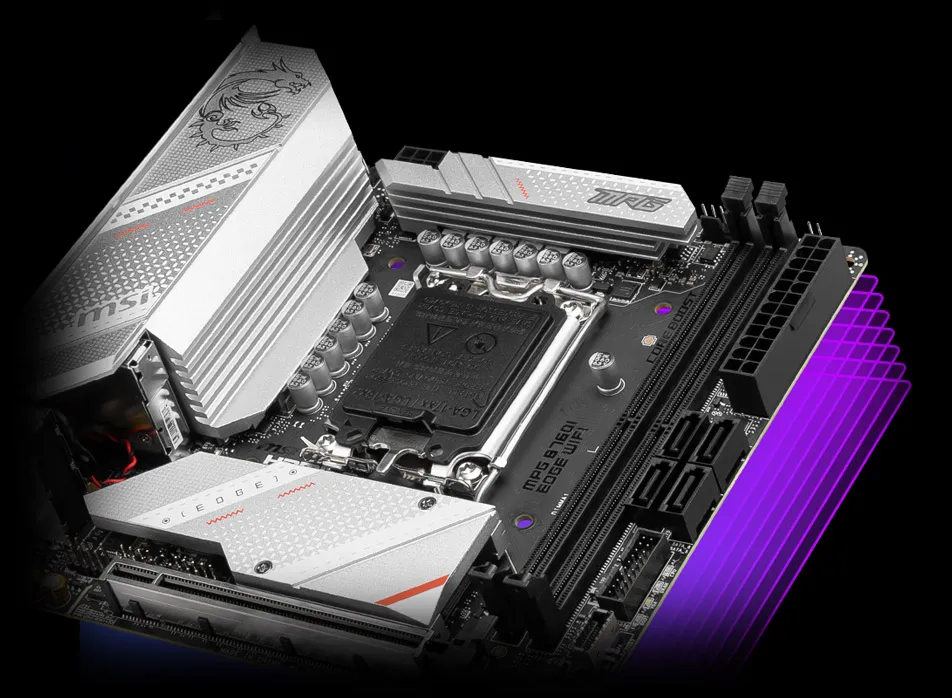 MSI MPG B760I EDGE WIFI LGA 1700 DDR5 Mini ITX Motherboard Supports Intel 12th , 13th & 14th Gen Processors overview 3