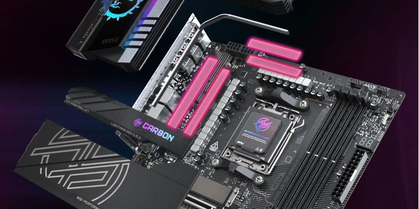 MSI MPG X870E Carbon WIFI DDR5 AM5 ATX Gaming Motherboard overview 4
