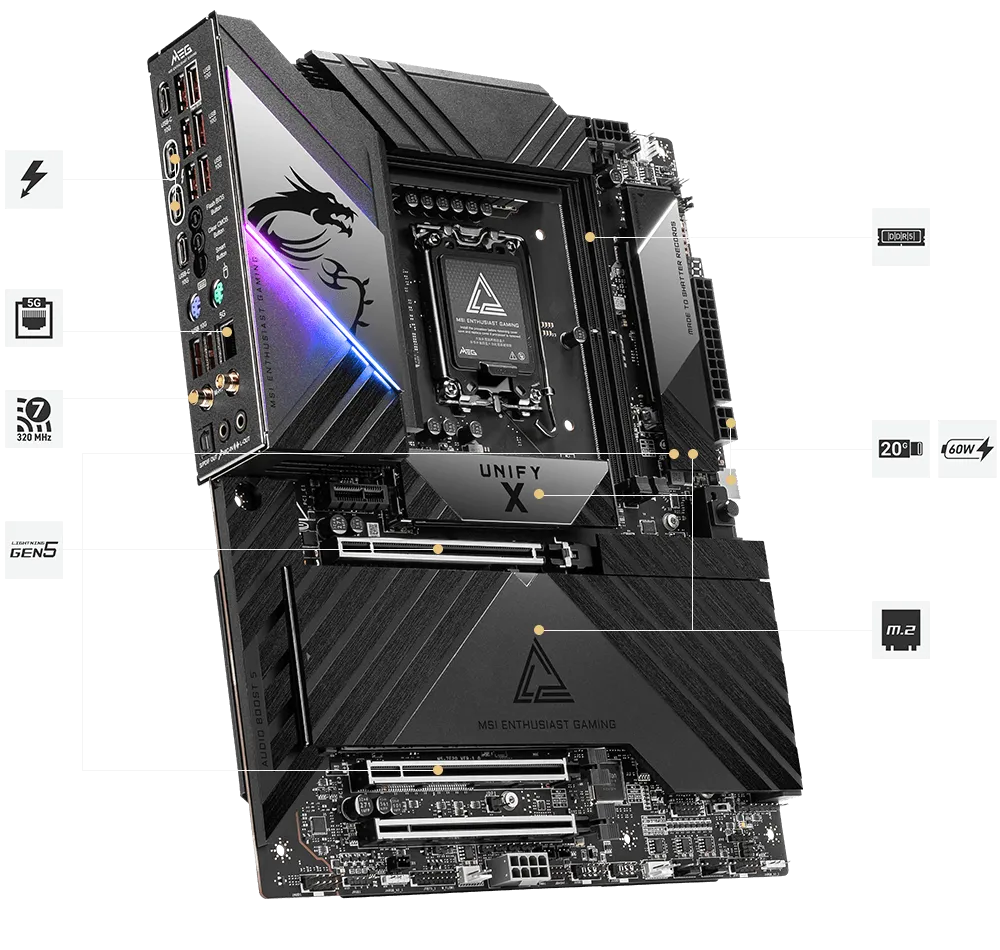 MSI Meg Z890 Unify-X LGA1851 ATX Motherboard overview 1