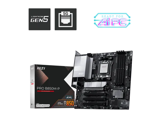 MSI PRO B850M-P AM5 ATX Motherboard overview 1
