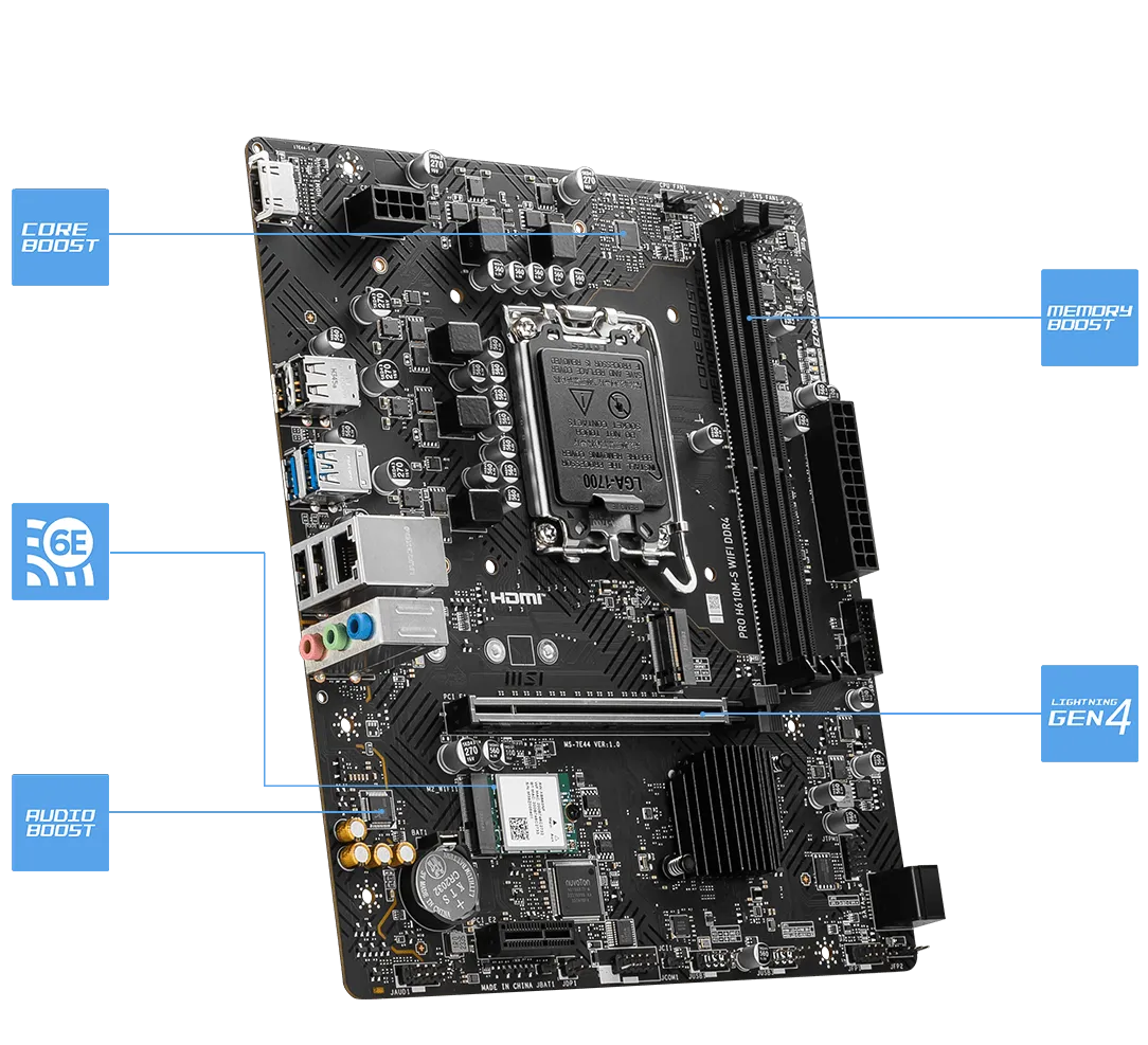 MSI PRO H610M-S WIFI DDR4 Motherboard overview 1