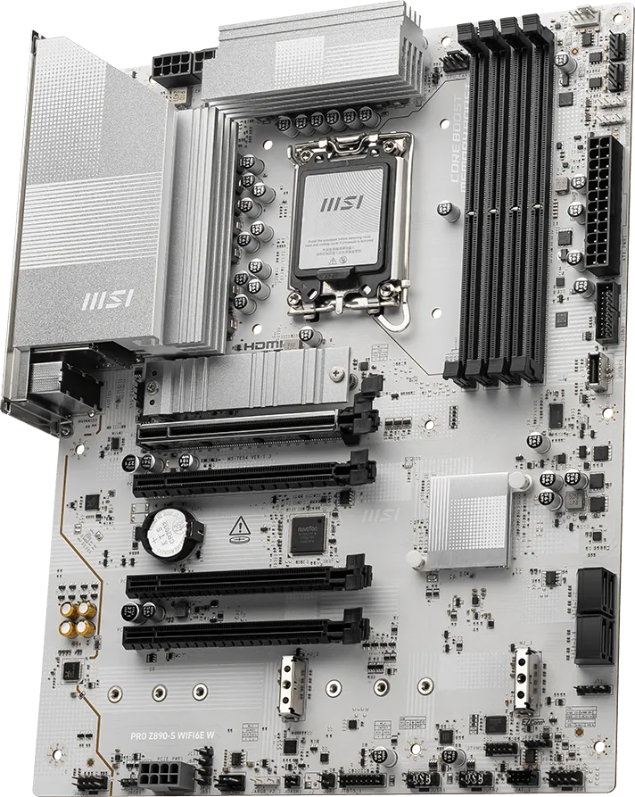 MSI PRO Z890-S WIFI6E White DDR5 LGA 1851 Motherboard overview 1