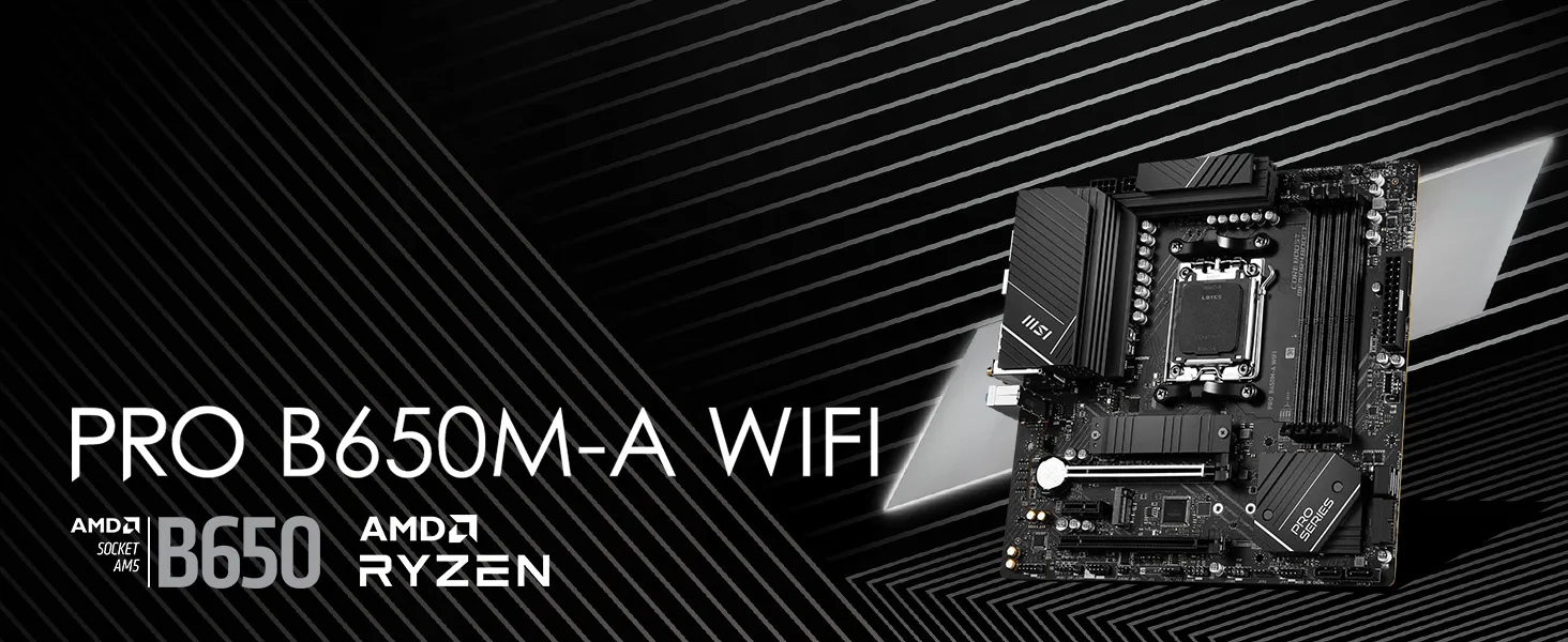 MSI Pro B650M-A Wifi AM5 M-ATX Motherboard overview 1