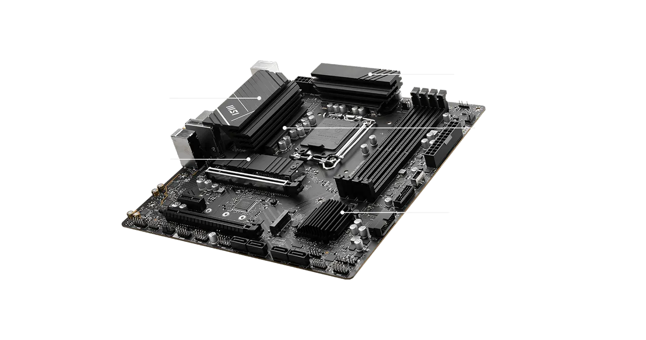 MSI Pro B760M-A WIFI DDR4 Intel Motherboard Supports Intel 12th , 13th & 14th Gen Processors overview 1