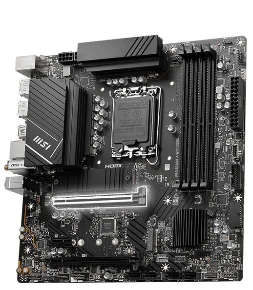 MSI Pro B760M-A WIFI DDR4 Intel Motherboard Supports Intel 12th , 13th & 14th Gen Processors overview 3