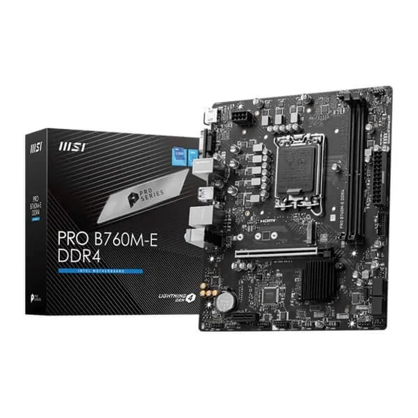 MSI Pro B760M-E DDR4 Intel Motherboard Supports Intel 12th , 13th & 14th Gen Processors
