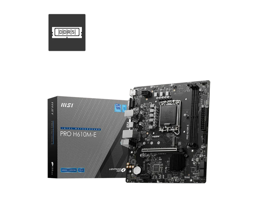 MSI Pro H610M-E mATX Intel LGA 1700 Motherboard Supports Intel 12th , 13th & 14th Gen Processors overview 1