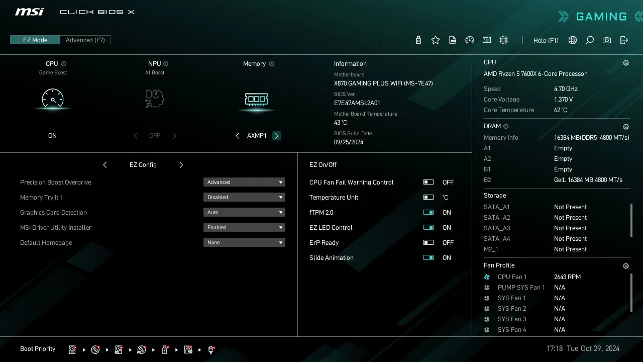 MSI X870 GAMING PLUS Wi-Fi Motherboard overview 6