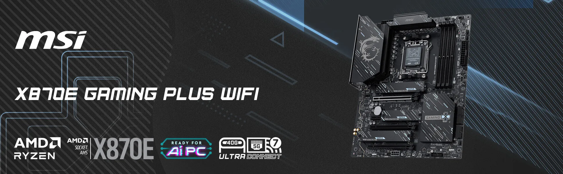 MSI X870E Gaming Plus WIFI ATX Motherboard overview 2