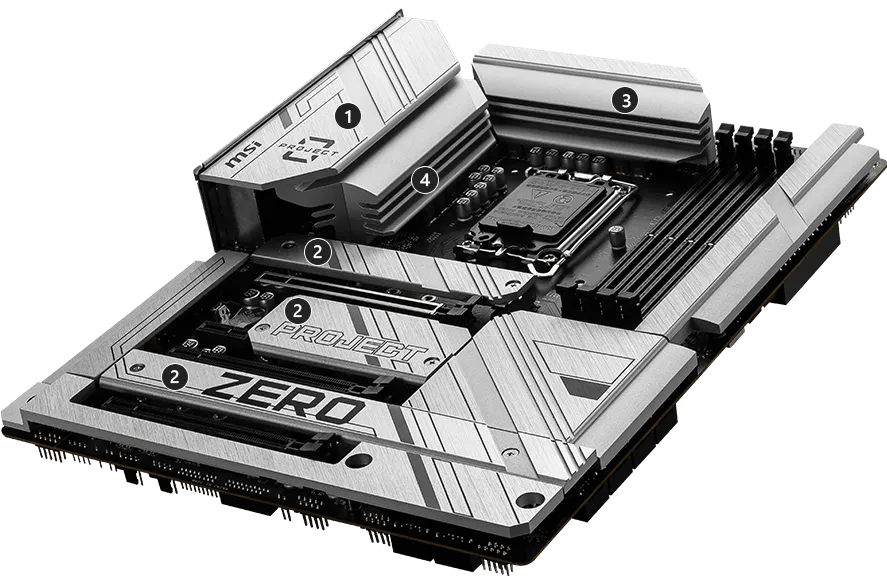 MSI Z790 Project Zero (Wi-Fi) DDR5 Motherboard Supports Intel 12th , 13th & 14th Gen Processors overview 1