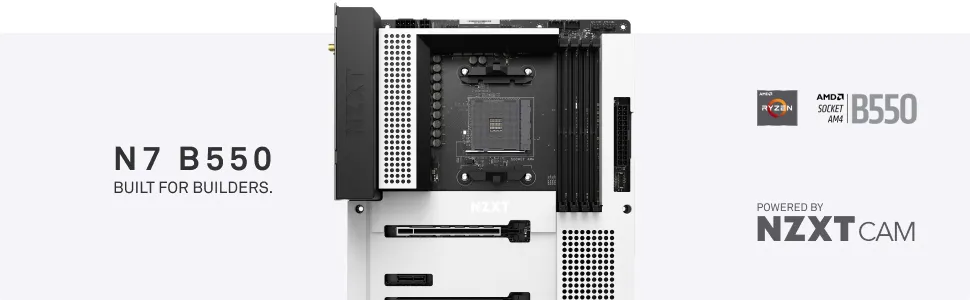 NZXT N7 B550 (Wi-Fi) Motherboard AMD AM4 - Black overview 1
