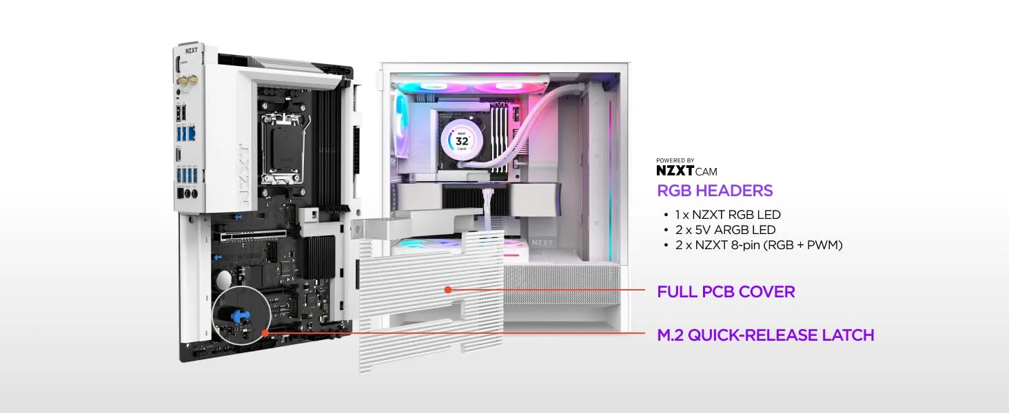NZXT N7 B850 AM5 ATX Gaming WiFi Motherboard (Black) overview 5