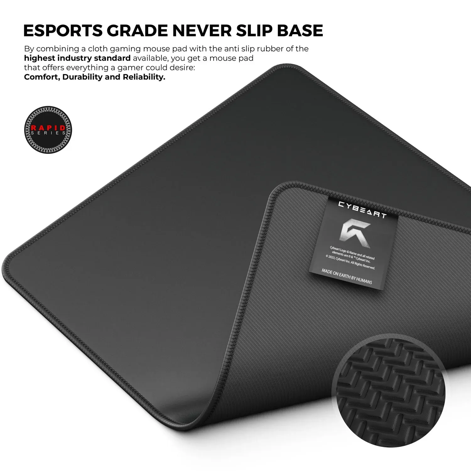 CYBEART | Ghost (Black) Gaming Mouse Pad | Large Premium Licensed Gaming Mouse Pad (450 x 350 x 4mm / Rapid Series) overview 3