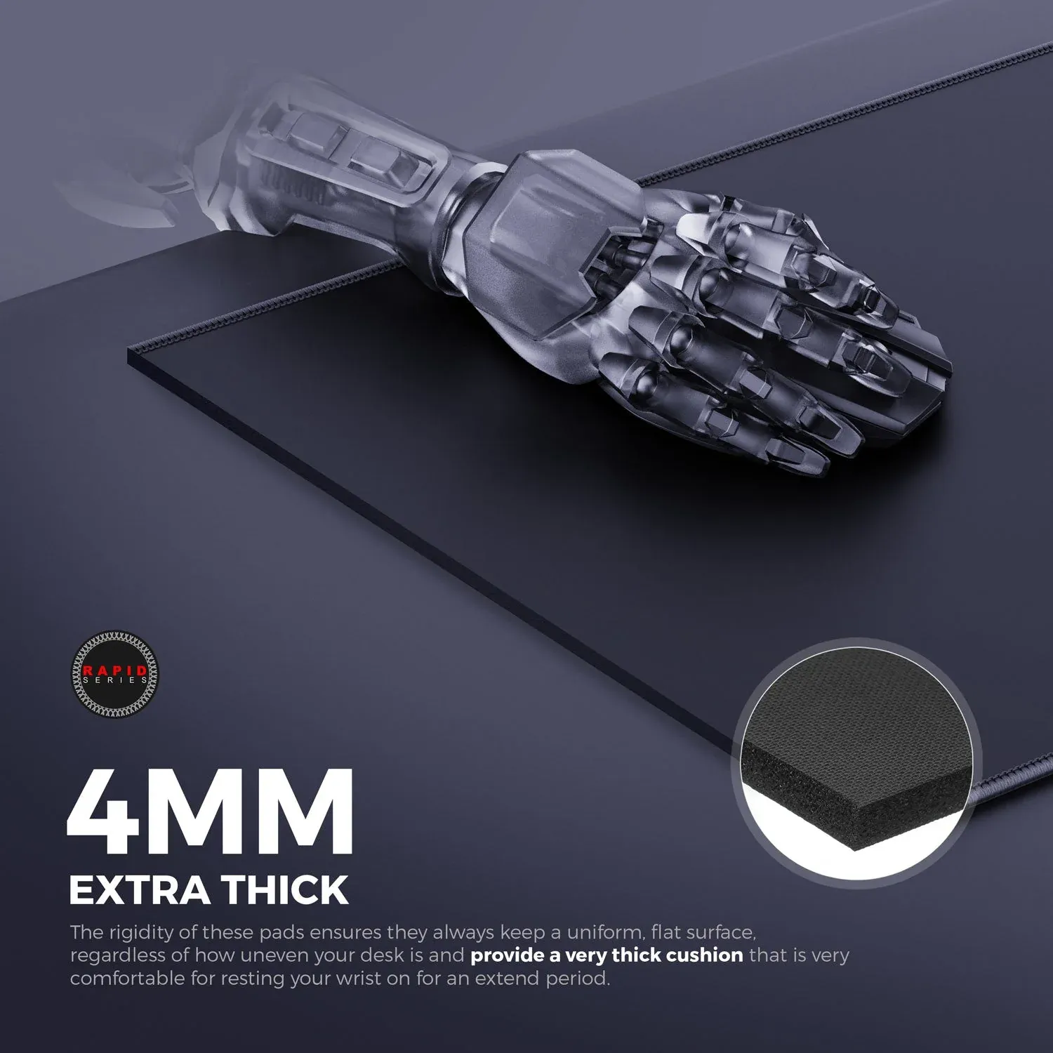 CYBEART | Ghost (Black) Gaming Mouse Pad | Large Premium Licensed Gaming Mouse Pad (450 x 350 x 4mm / Rapid Series) overview 6