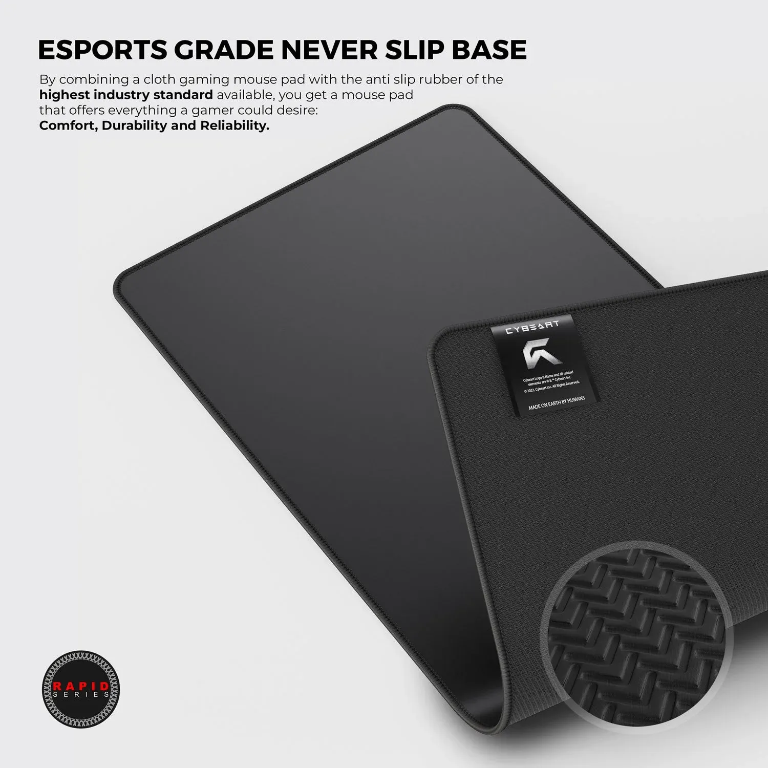 CYBEART | Ghost (Black) Gaming Mouse Pad | XXL Premium Licensed Gaming Mouse Pad (900 x 400 x 4mm / Rapid Series) overview 3