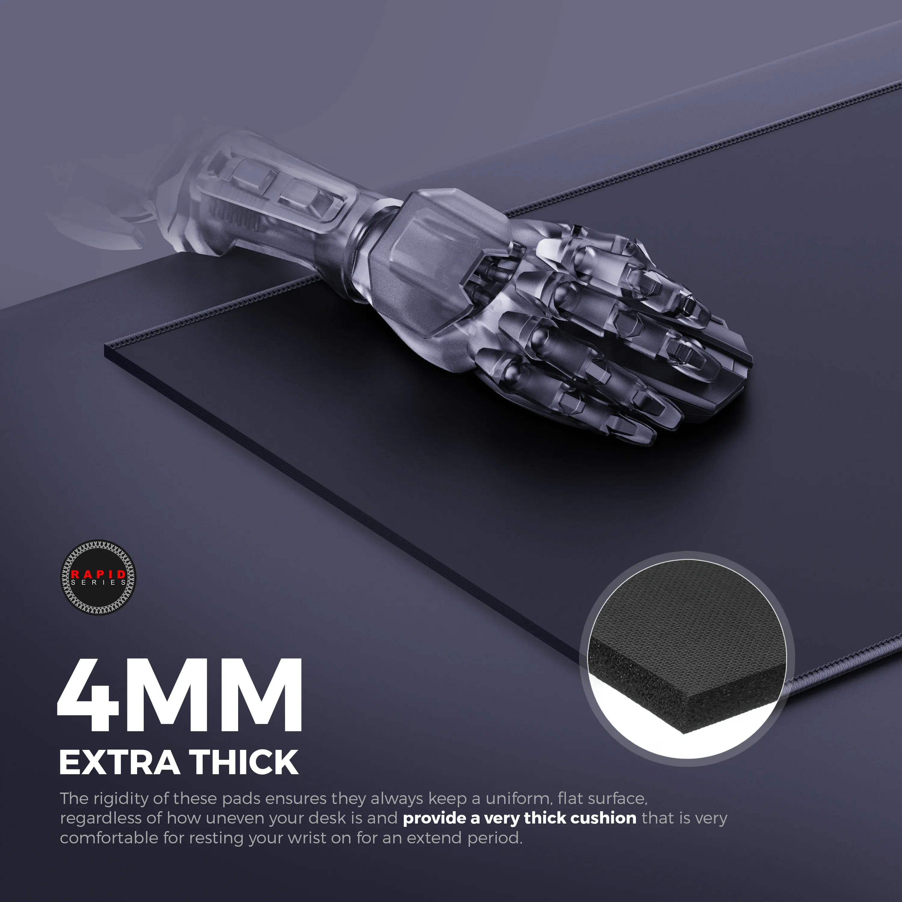 CYBEART | Ghost (Black) Gaming Mouse Pad | XXL Premium Licensed Gaming Mouse Pad (900 x 400 x 4mm / Rapid Series) overview 6