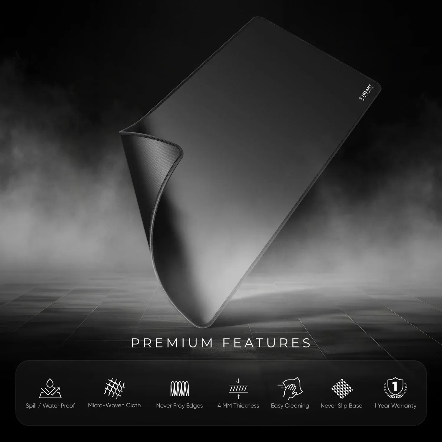 CYBEART | Ghost (Black) Gaming Mouse Pad | XXL Premium Licensed Gaming Mouse Pad (900 x 400 x 4mm / Rapid Series) overview 8