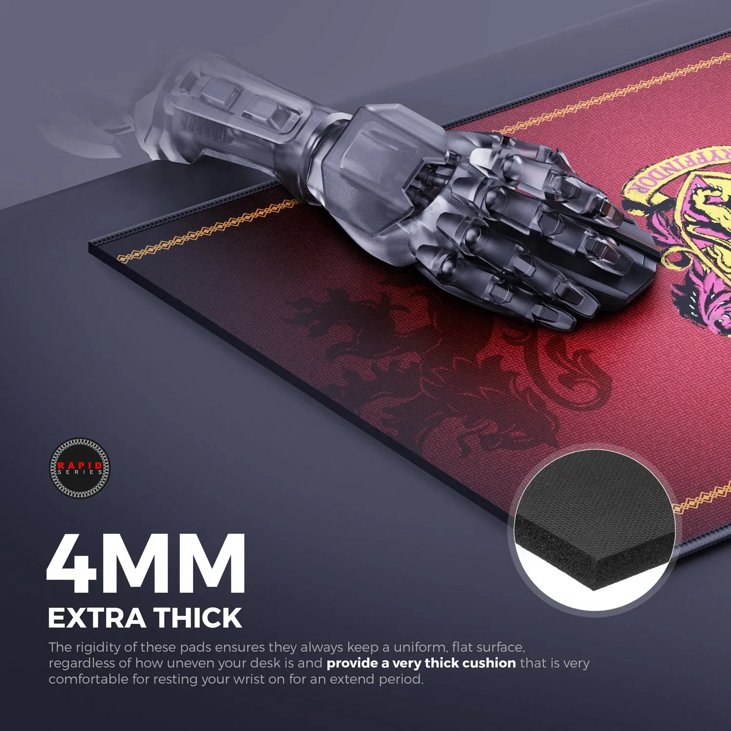 CYBEART | Gryffindor Classic Gaming Mouse Pad | Large Premium Licensed Gaming Mouse Pad (450 x 350 x 4mm / Rapid Series) overview 14