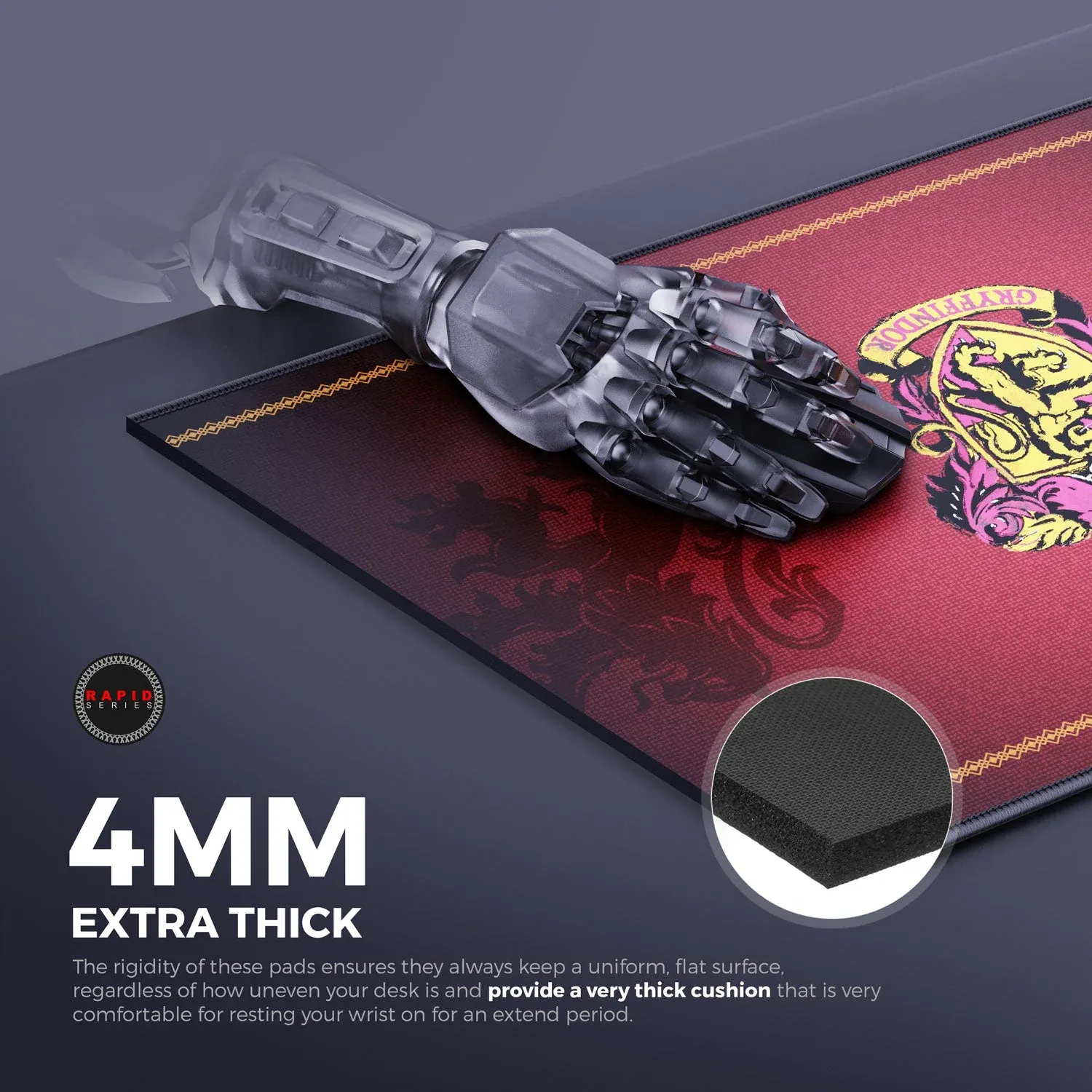 CYBEART | Gryffindor Classic Gaming Mouse Pad | XXL Premium Licensed Gaming Mouse Pad (900 x 400 x 4mm / Rapid Series) overview 14